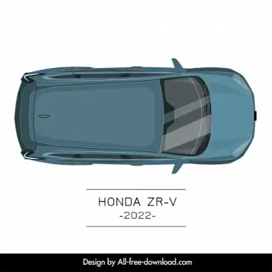 honda zr v 2022 car model advertising template modern symmetric top view design 
