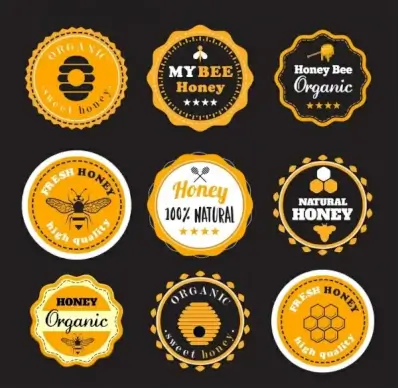 honey labels templates classical circle decor