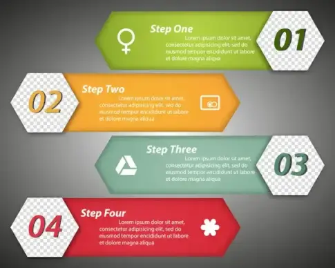horizontal label template vector illustration of infographic diagram