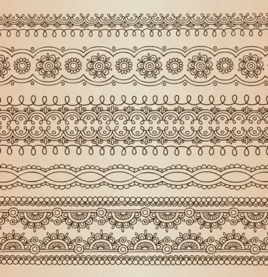 horizontal lace borders vector set