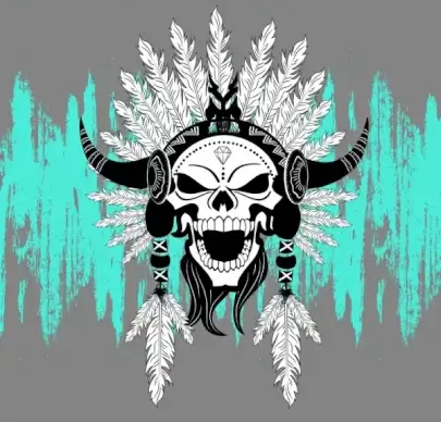 horror skull icon tribal decoration