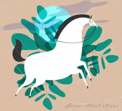 horse background flat multicolored retro design