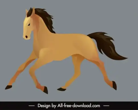 horse icon dynamic handdrawn design