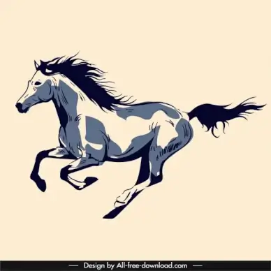horse painting dynamic sketch vintage handdrawn sketch