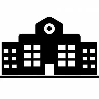 hospital alt  icon flat black white silhouette sketch