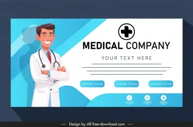 hospital banner template smiling doctor  
