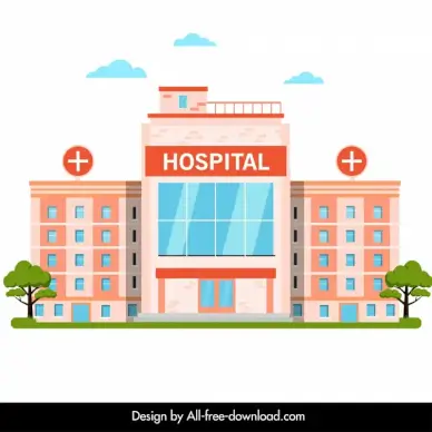  hospital building architecture template modern symmetric design 