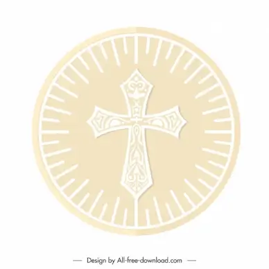 host religion icon holy cross rays decor round shape