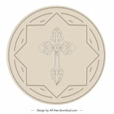 host religion sign icon holy cross sketch symmetrical geometry design