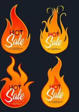 hot sales design elements red flame icons