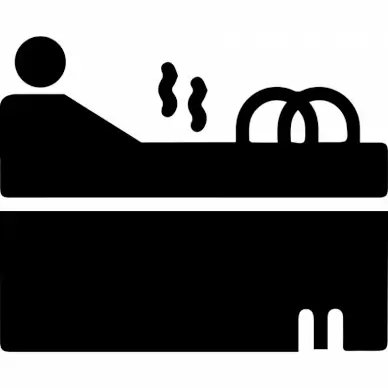 hot tub sign icon flat contrast black white outline