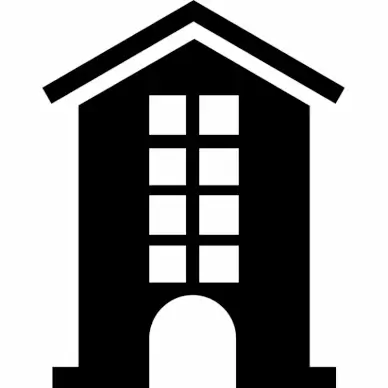 hotel app icon flat black white sketch