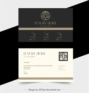 hotel business card template elegant contrast design 