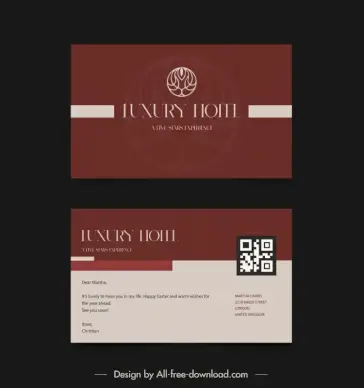 hotel business card template elegant flat plain circle shape