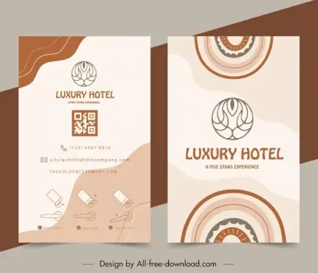 hotel business card template flat classical elegance