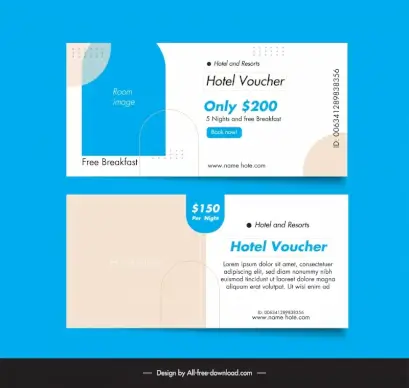 hotel voucher template elegant flat geometric