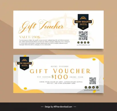 hotel voucher template elegant luxury emperor crown 