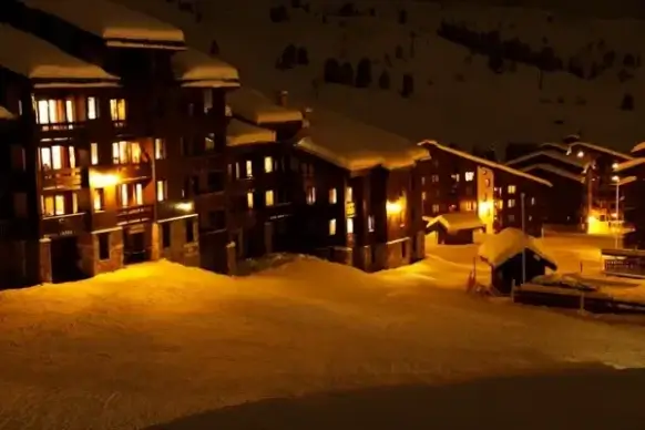 hotels at night in winter