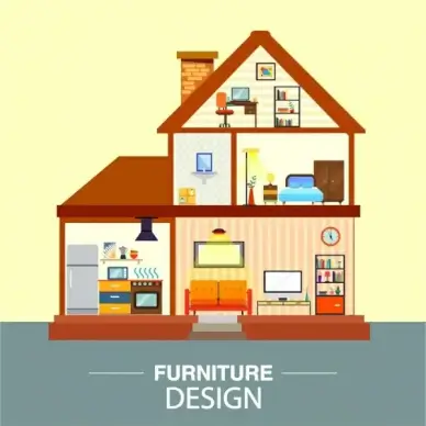 house architecture background modern flat cut design