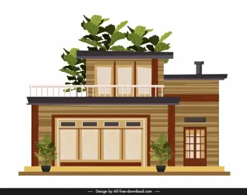 house architecture template modern design facade sketch