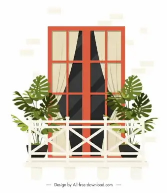 house balcony template flat sketch contemporary design