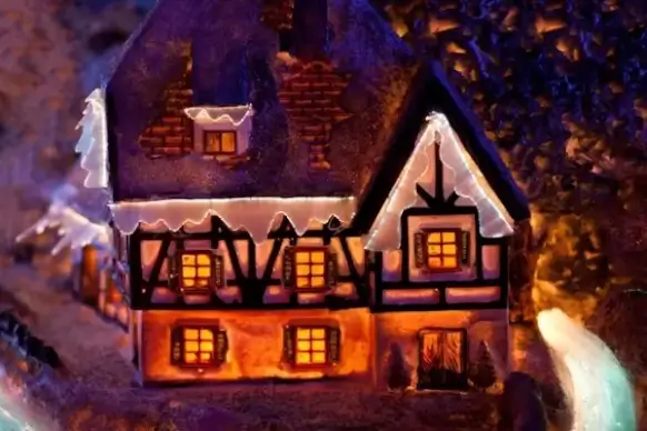 house in winter decoration
