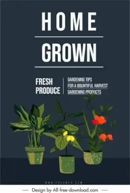houseplant advertising banner elegant classical floral pots decor