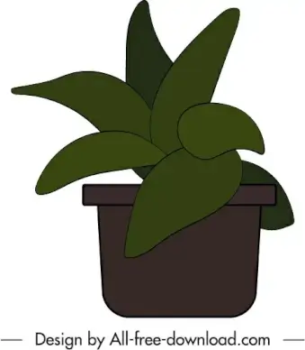 houseplant icon handdrawn flat classic sketch