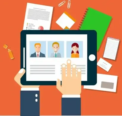 human resources job concept office tools icons design