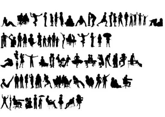 Human Silhouettes Free Four