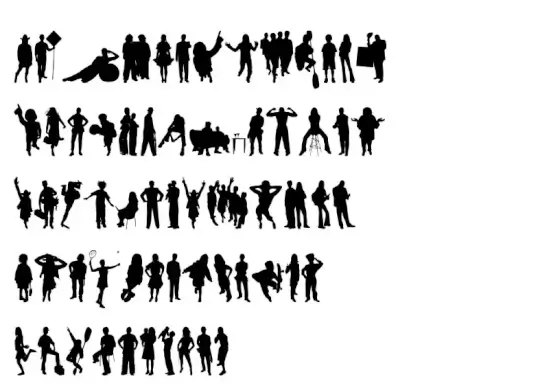 Human Silhouettes Free Six