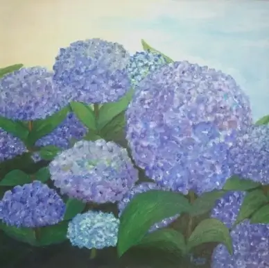 hydrangeas blue painting