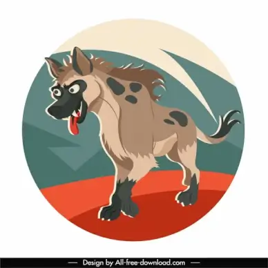 hyena animal icon cartoon character sketch