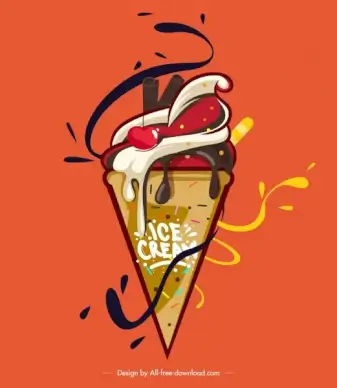 ice cream advertising background colorful dynamic classical decor