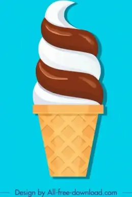 ice cream icon milk chocolate theme twisted decor