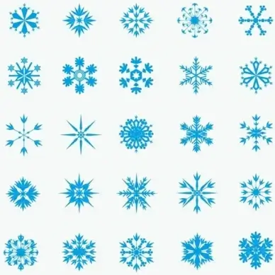 ice crystal snowflakes vector graphic