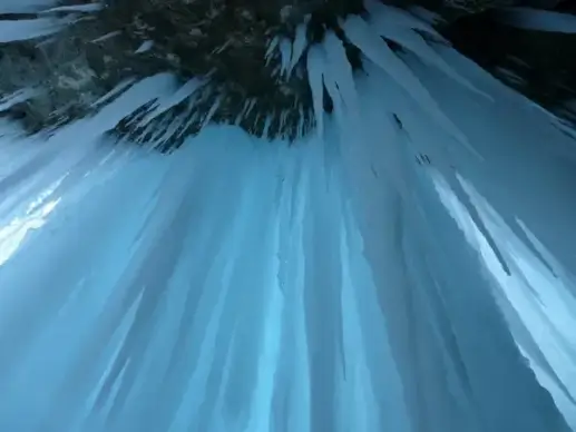 ice curtain icicle ice formations