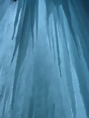 ice curtain icicle ice formations
