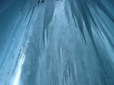 ice curtain icicle ice formations