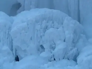 ice formations blue mushroom frozen
