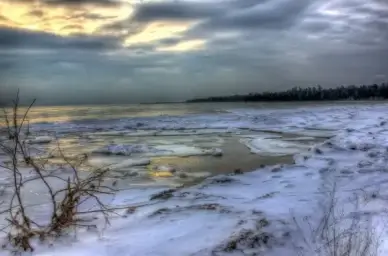 ice in the lake at newport state park wisconsin