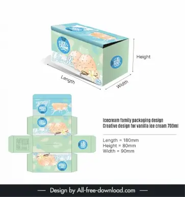 icecream  vanilla packaging design elements elegant 3d flat design 