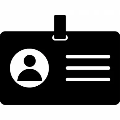id badge sign template flat contrast black white sketch