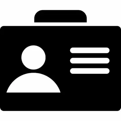 id card alt sign template flat contrast black white outline 