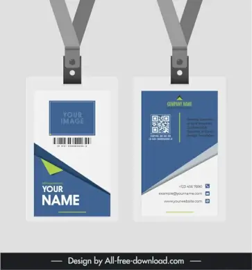 id card lanyard templates elegant bright geometric decor