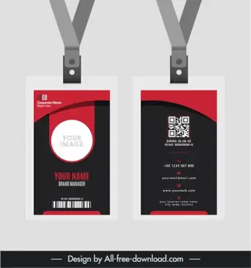 id card lanyard templates elegant dark decor