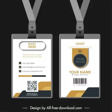 id card template flat elegant decor