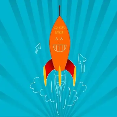 idea concept design cute rocket decoration cartoon style
