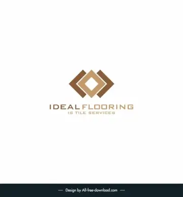 ideal flooring is tile services logo template flat symmetric geometry decor 