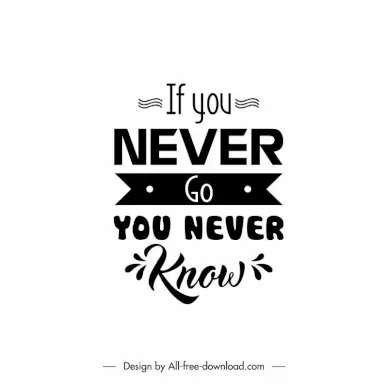 if you never go you never know quotation poster typography